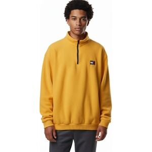 Vintage 90s Tommy Hilfiger Yellow Fleece Quarter Zip Pullover Sweatshirt Size XL